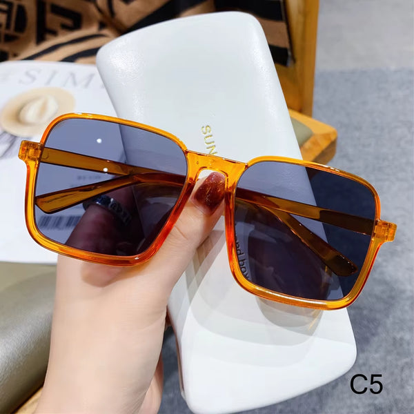 1PC Unisex Fashion Oversized Square Sunglasses Retro Big Frame Flat Top Sun Glasses Luxury Shades UV400 Protection Eyeglasses