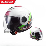 ECE Certification Original Ls2 OF570 Motorcycle Helmet Summer Half 3/4 Capacete Ls2 Gift Brim Road Riding Casco Women for Suzuki