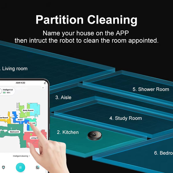 K30 Robot Vacuum Cleaner, Auto-Empty Station, Laser Lidar, 6500PA Suction,Multi-Floor Maping, Smart Home Wet Dry Appliance
