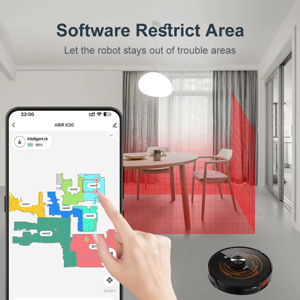 K30 Robot Vacuum Cleaner, Auto-Empty Station, Laser Lidar, 6500PA Suction,Multi-Floor Maping, Smart Home Wet Dry Appliance