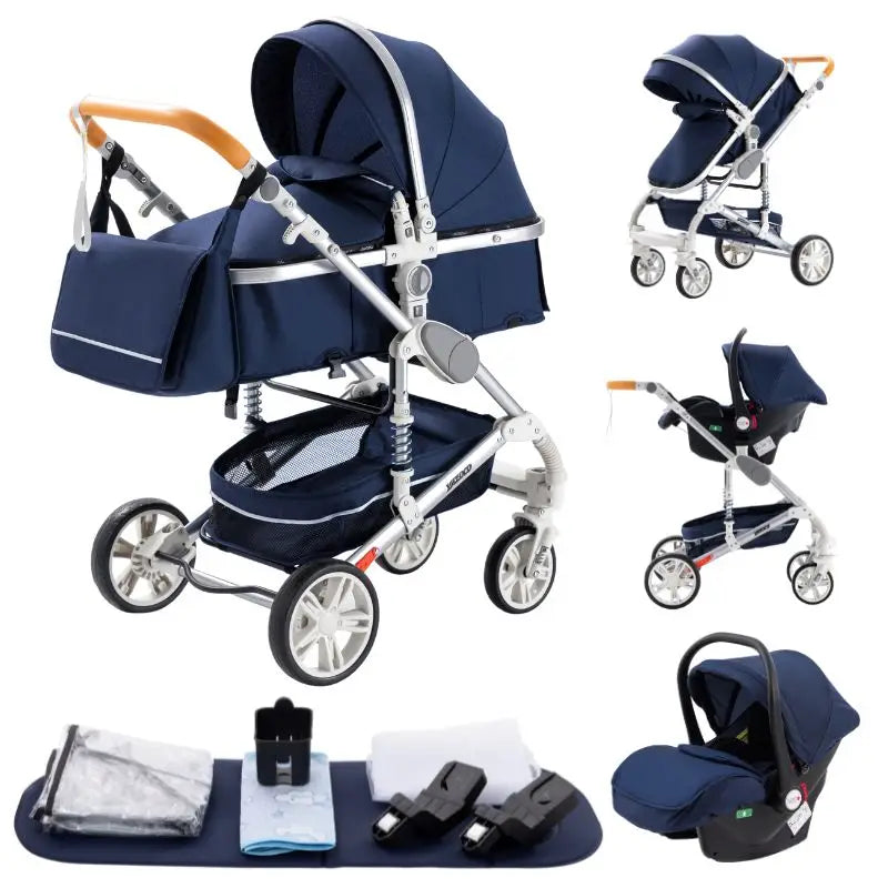 Baby Stroller 3 In1,Four Wheel Stroller,2 in 1 Baby Car,Lightweight Strollers,Mutifunction Strollers,Baby Carriage,Poussette
