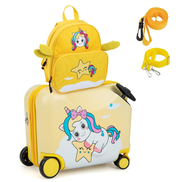 2Tlg Kinderkoffer + Rucksack 47 Cm Langer Aufsitzkoffer Und 30 Cm Breiter Rucksack 12"+18"