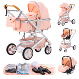 Baby Stroller 3 In1,Four Wheel Stroller,2 in 1 Baby Car,Lightweight Strollers,Mutifunction Strollers,Baby Carriage,Poussette