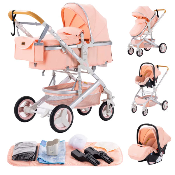 Baby Stroller 3 In1,Four Wheel Stroller,2 in 1 Baby Car,Lightweight Strollers,Mutifunction Strollers,Baby Carriage,Poussette