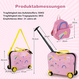 2Tlg Kinderkoffer + Rucksack 47 Cm Langer Aufsitzkoffer Und 30 Cm Breiter Rucksack 12