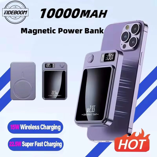 10000Mah Power Bank Magnetic Wireless 22.5W Ultra Capacity Super Fast Charging Magnetic Power Bank for Iphone15 Huawei Samsung