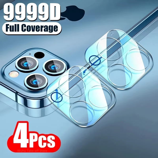 4Pcs Full Cover Protective Glass for Iphone 11 12 13 Pro XS Max Camera Protector for Iphone X 11Pro Max 12 13 Mini 14 Pro Max 15