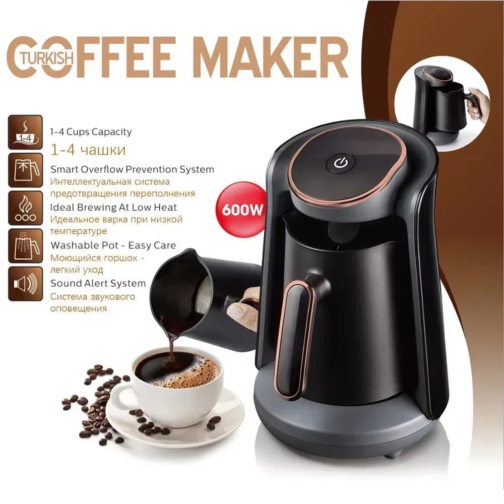 500Ml Stainless Coffee Pot Coffee Maker Pot Moka Coffee Maker Semi-Automatic Turkish Coffee Maker Thermal Cup Coffee Machine