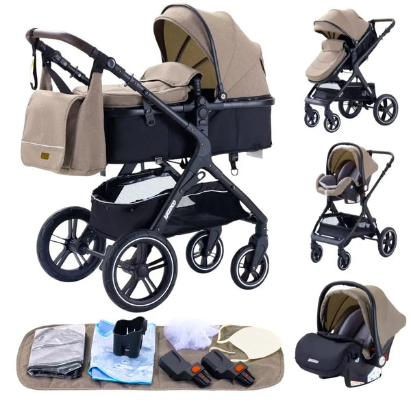 Baby Stroller 3 In1,Four Wheel Stroller,2 in 1 Baby Car,Lightweight Strollers,Mutifunction Strollers,Baby Carriage,Poussette