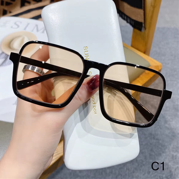 1PC Unisex Fashion Oversized Square Sunglasses Retro Big Frame Flat Top Sun Glasses Luxury Shades UV400 Protection Eyeglasses