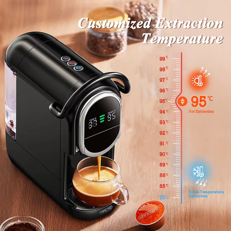 4In1 Capsule Coffee Machine Hot/Cold Multiple Espresso Cafetera Cappuccino Coffee Maker Dolce Gusto Nespresso Powder 19