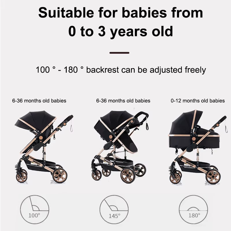 Baby Stroller 3 In1,Four Wheel Stroller,2 in 1 Baby Car,Lightweight Strollers,Mutifunction Strollers,Baby Carriage,Poussette