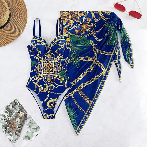 2025 New Two Piece Women Bikini Set Push up Floral Printed Bikinis Strappy Bandage Swimwear Brazilian Biquini Bathing Suit