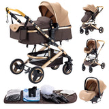 Baby Stroller 3 In1,Four Wheel Stroller,2 in 1 Baby Car,Lightweight Strollers,Mutifunction Strollers,Baby Carriage,Poussette