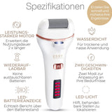 Essy Hornhautentferner Elektrisch Testsieger Mit 5 Ersatzrollen Hornhaut Entfernen Elektrischer Hornhautentferner Fußpflegegerät Pediküre Set Elektronisch Fußpflege Hornhautfeile (White)