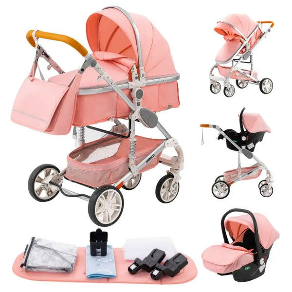 Baby Stroller 3 In1,Four Wheel Stroller,2 in 1 Baby Car,Lightweight Strollers,Mutifunction Strollers,Baby Carriage,Poussette