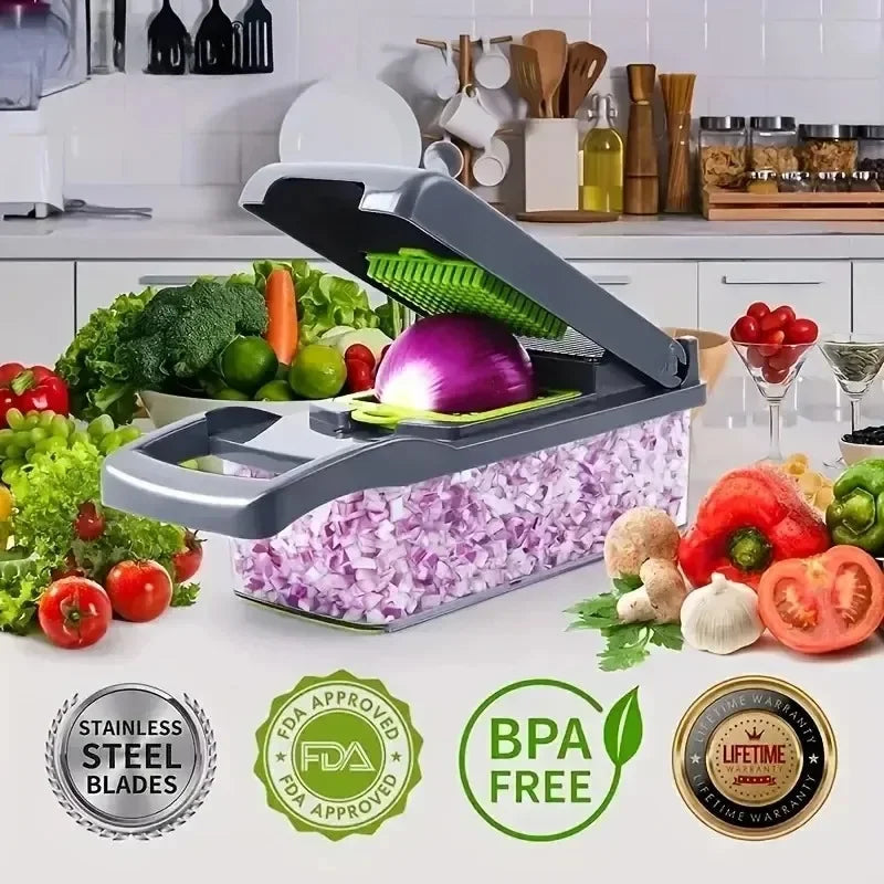 14/16 in 1 Multifunctional Vegetable Chopper Grate Food Handle Food Chopper Vegetable Slicer Dicer Cut Kitchen Items Cocina
