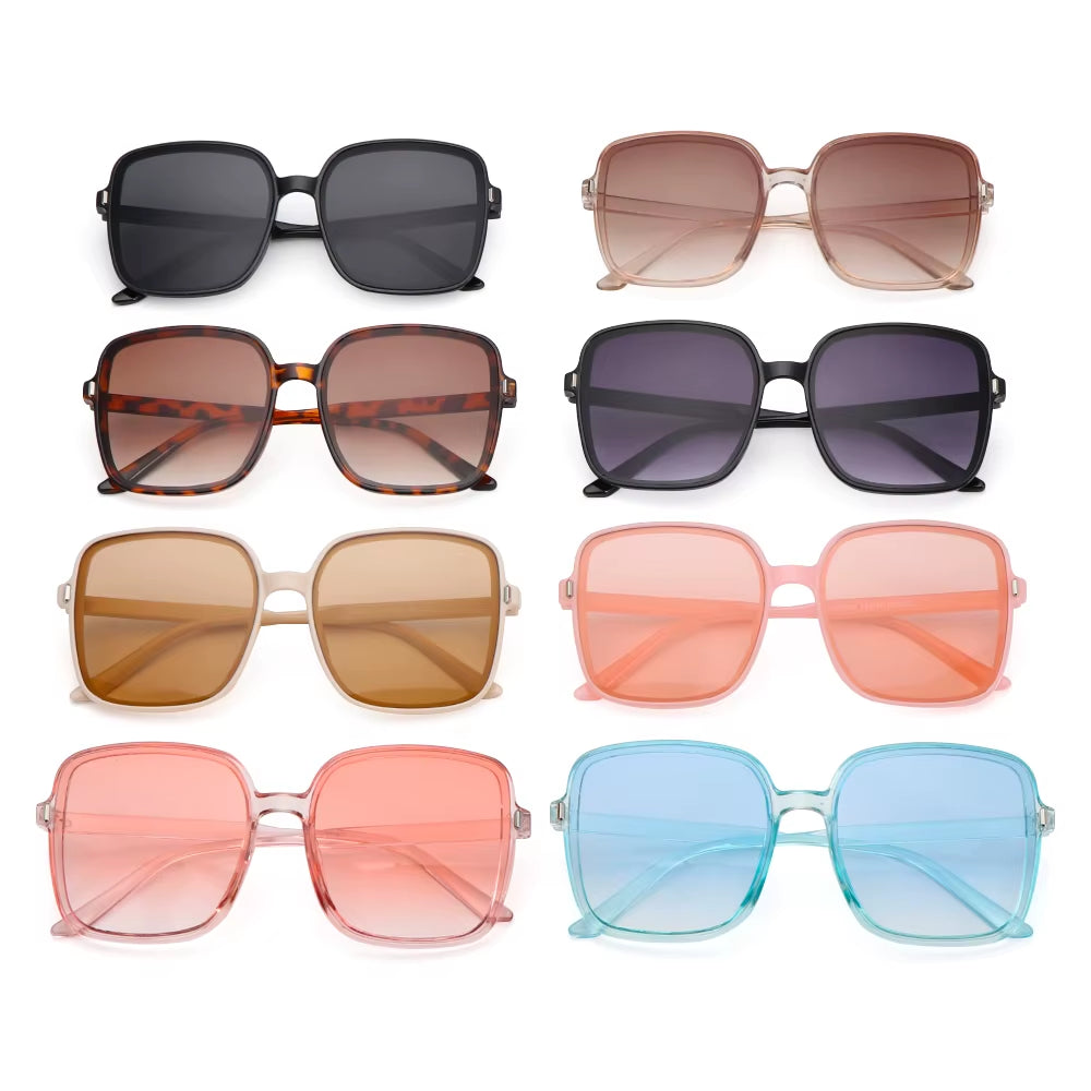 1PC Unisex Fashion Oversized Square Sunglasses Retro Big Frame Flat Top Sun Glasses Luxury Shades UV400 Protection Eyeglasses