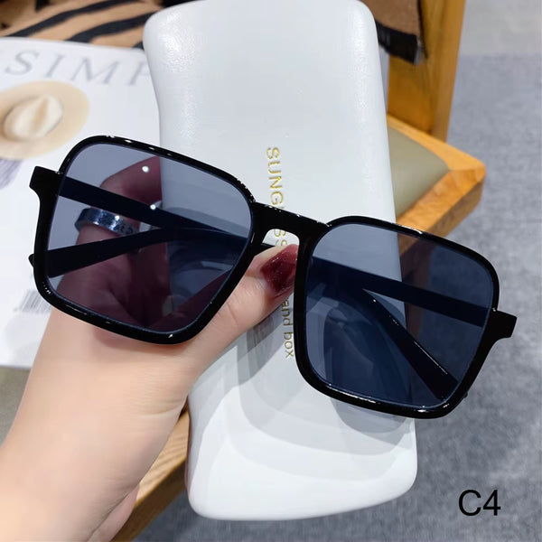 1PC Unisex Fashion Oversized Square Sunglasses Retro Big Frame Flat Top Sun Glasses Luxury Shades UV400 Protection Eyeglasses