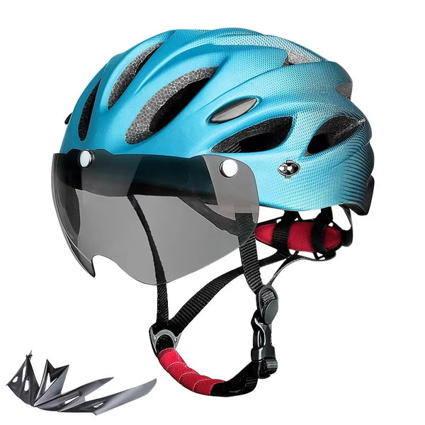 Bike Helmet with LED Tail Light Adult Cycling Helmet Fit 58-62Cm Lightweight Breathable Colorful Bicycle Helmets Accessories