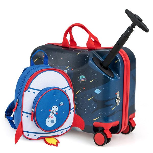 2Tlg Kinderkoffer + Rucksack 47 Cm Langer Aufsitzkoffer Und 30 Cm Breiter Rucksack 12"+18"