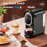 4In1 Capsule Coffee Machine Hot/Cold Multiple Espresso Cafetera Cappuccino Coffee Maker Dolce Gusto Nespresso Powder 19