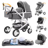 Baby Stroller 3 In1,Four Wheel Stroller,2 in 1 Baby Car,Lightweight Strollers,Mutifunction Strollers,Baby Carriage,Poussette