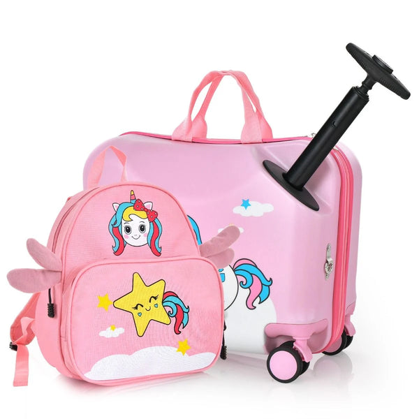 2Tlg Kinderkoffer + Rucksack 47 Cm Langer Aufsitzkoffer Und 30 Cm Breiter Rucksack 12"+18"