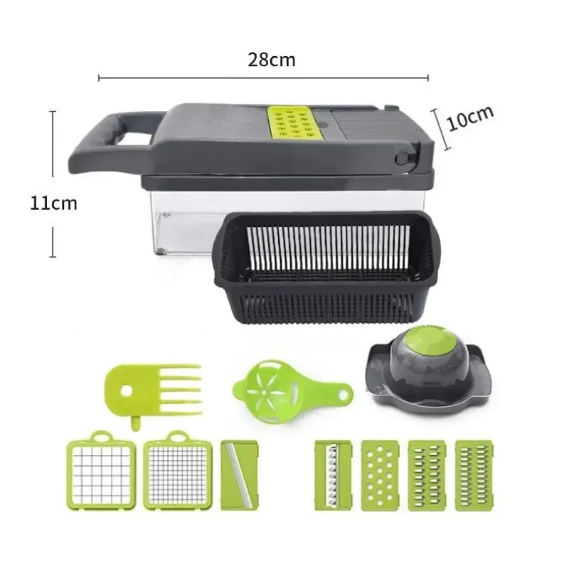 14/16 in 1 Multifunctional Vegetable Chopper Grate Food Handle Food Chopper Vegetable Slicer Dicer Cut Kitchen Items Cocina
