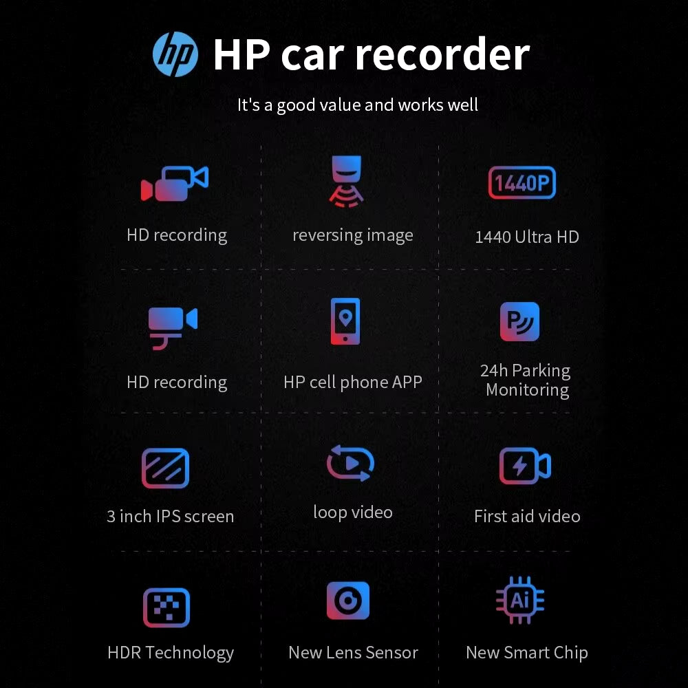 Car Camera Dash Cam Camera 2K HD Night Vision Wifi DVR Video Loop Video Parking Monitoring Car Dashcam Auto