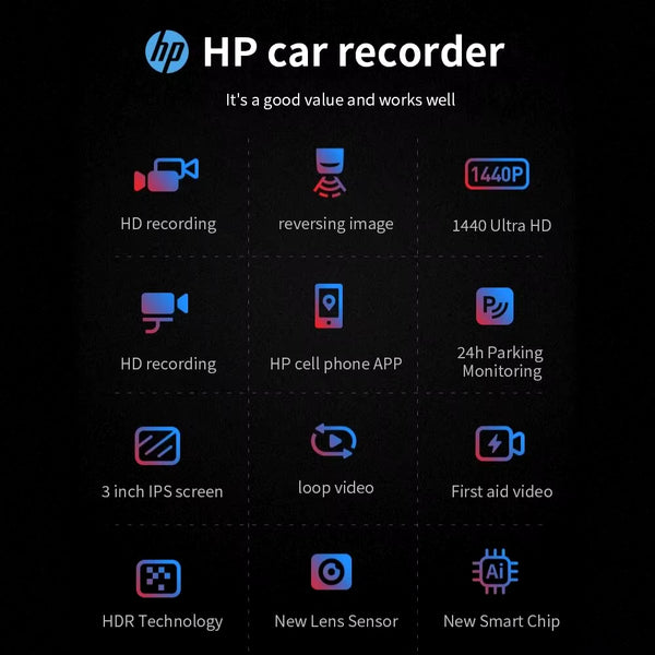 Car Camera Dash Cam Camera 2K HD Night Vision Wifi DVR Video Loop Video Parking Monitoring Car Dashcam Auto