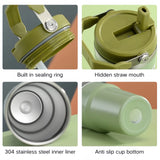 30Oz Large Capacity Portable Car Cup Stainless Steel Thermos Bottle with Straw & Handle Travel Sports Water Bottle Vacuum Flask