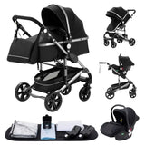Baby Stroller 3 In1,Four Wheel Stroller,2 in 1 Baby Car,Lightweight Strollers,Mutifunction Strollers,Baby Carriage,Poussette