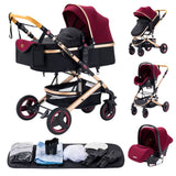 Baby Stroller 3 In1,Four Wheel Stroller,2 in 1 Baby Car,Lightweight Strollers,Mutifunction Strollers,Baby Carriage,Poussette