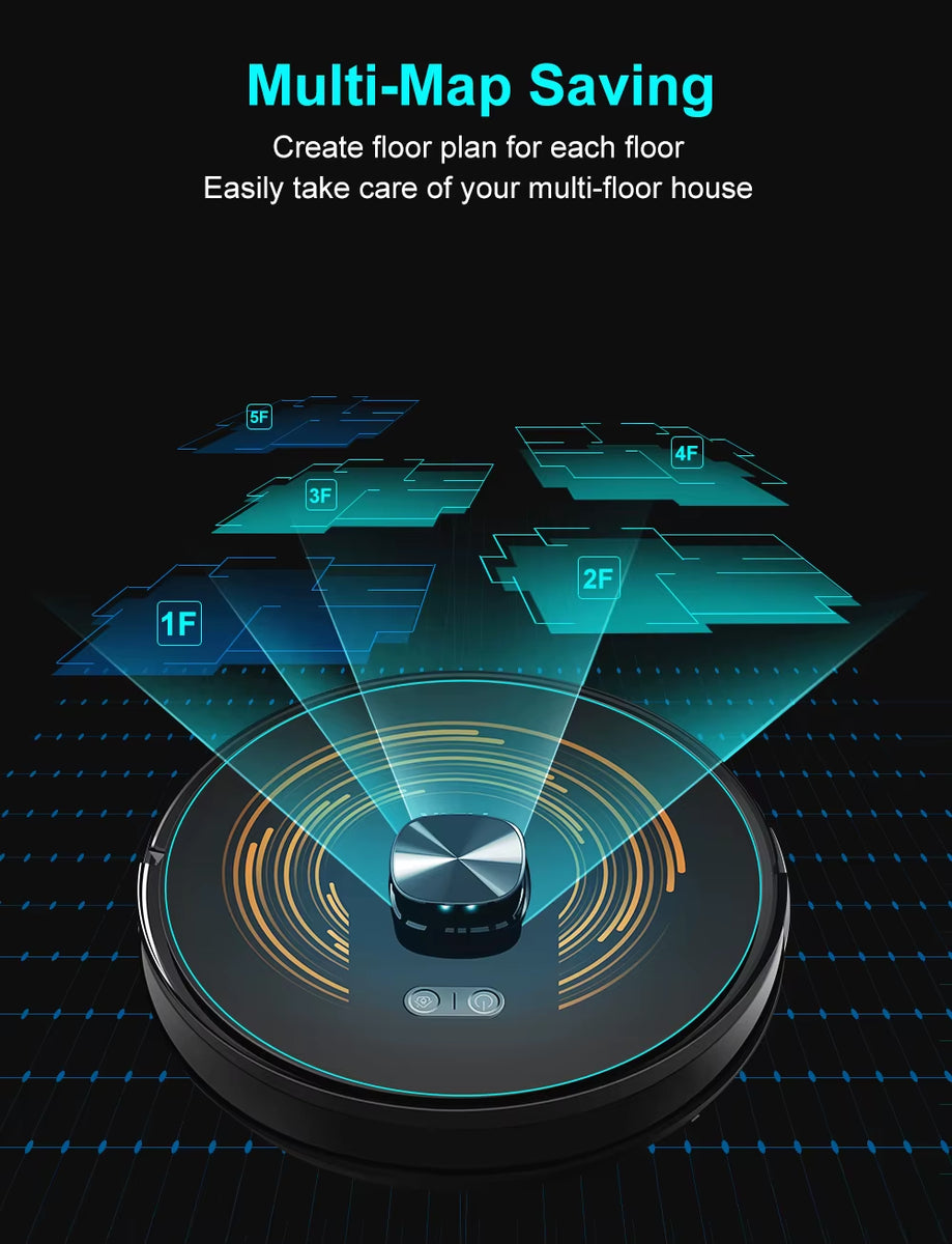 K30 Robot Vacuum Cleaner, Auto-Empty Station, Laser Lidar, 6500PA Suction,Multi-Floor Maping, Smart Home Wet Dry Appliance