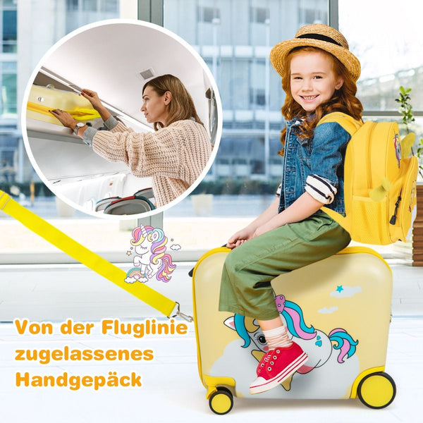 2Tlg Kinderkoffer + Rucksack 47 Cm Langer Aufsitzkoffer Und 30 Cm Breiter Rucksack 12"+18"