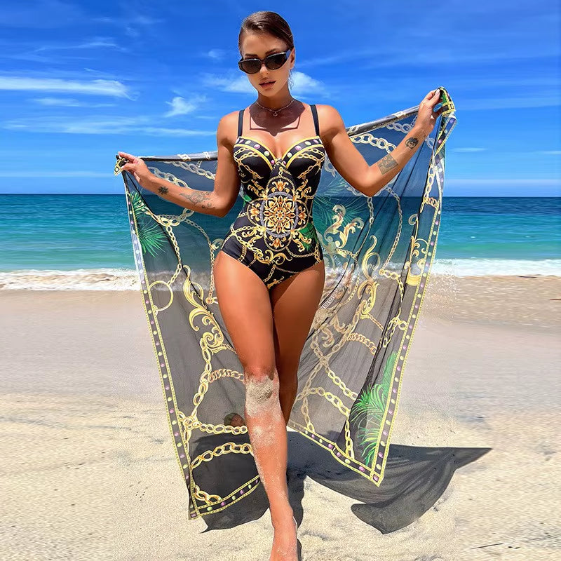 2025 New Two Piece Women Bikini Set Push up Floral Printed Bikinis Strappy Bandage Swimwear Brazilian Biquini Bathing Suit
