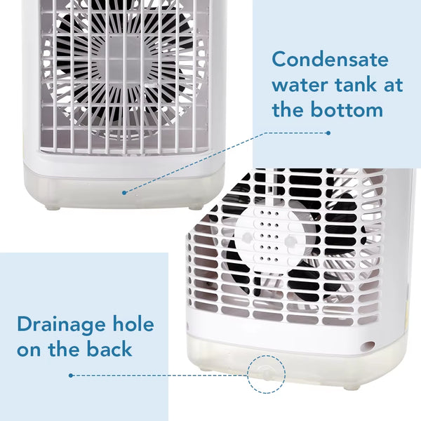 3 in 1 Fan Air Conditioner Household Small Air Cooler LED Night Light Portable Humidifier Air Adjustment Fan Office Home Fan