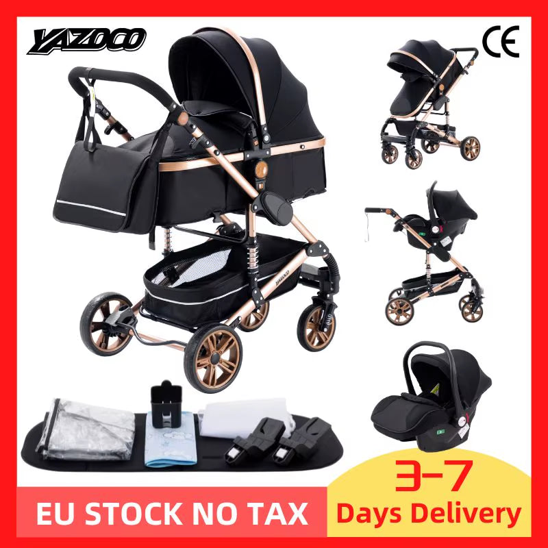 Baby Stroller 3 In1,Four Wheel Stroller,2 in 1 Baby Car,Lightweight Strollers,Mutifunction Strollers,Baby Carriage,Poussette