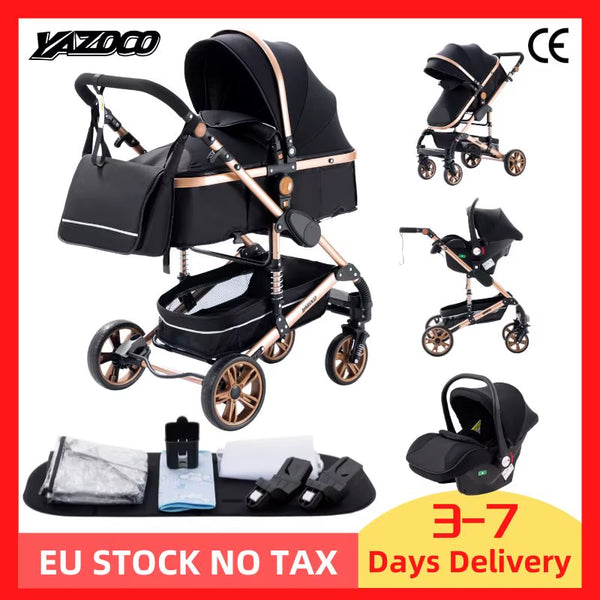 Baby Stroller 3 In1,Four Wheel Stroller,2 in 1 Baby Car,Lightweight Strollers,Mutifunction Strollers,Baby Carriage,Poussette