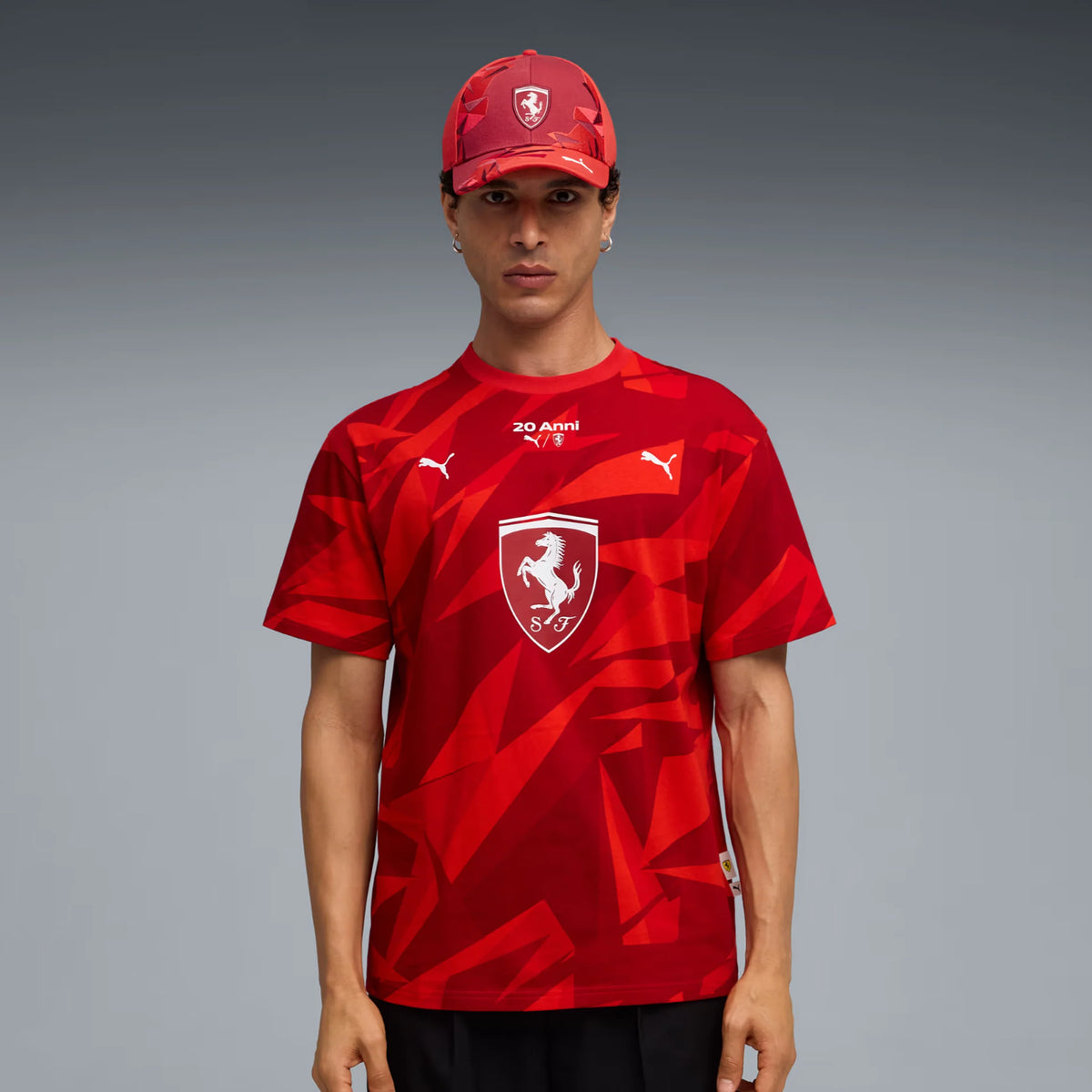 Scuderia Ferrari HP 20 Years of Red Mens Short Sleeve Shirt (Rosso Corsa)