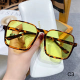 1PC Unisex Fashion Oversized Square Sunglasses Retro Big Frame Flat Top Sun Glasses Luxury Shades UV400 Protection Eyeglasses