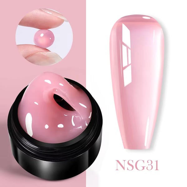 30Ml Glitter Pink Hard Jelly Nail Extension Gel Nail Polish Milky White Clear Color Soak off UV Construction Gel