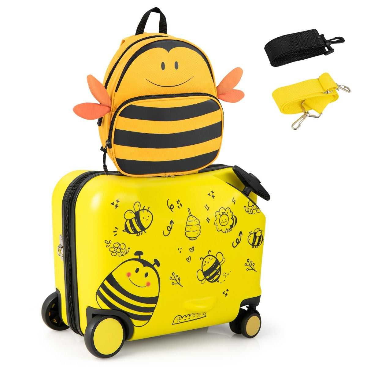 2Tlg Kinderkoffer + Rucksack 47 Cm Langer Aufsitzkoffer Und 30 Cm Breiter Rucksack 12"+18"