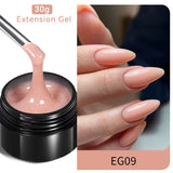 30Ml Glitter Pink Hard Jelly Nail Extension Gel Nail Polish Milky White Clear Color Soak off UV Construction Gel