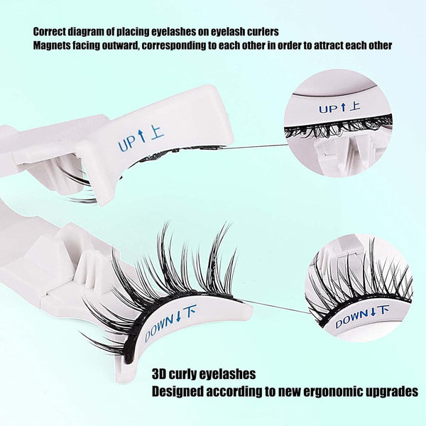 Magnetic Eyelashes Applicator Tool - Magnetic False Eyelashes Clip| Lazy V Clip Eyelash Curler | Portable False Eyelash Applicator Too | Easily Apply Lash Clip Applicator Helper Tool