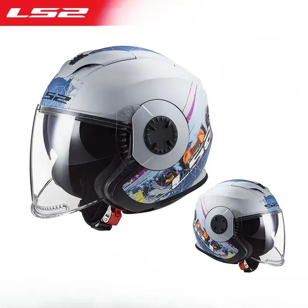 ECE Certification Original Ls2 OF570 Motorcycle Helmet Summer Half 3/4 Capacete Ls2 Gift Brim Road Riding Casco Women for Suzuki