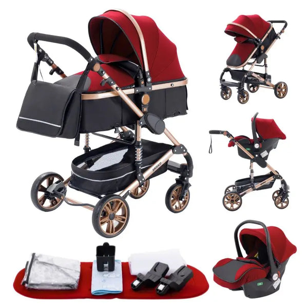 Baby Stroller 3 In1,Four Wheel Stroller,2 in 1 Baby Car,Lightweight Strollers,Mutifunction Strollers,Baby Carriage,Poussette