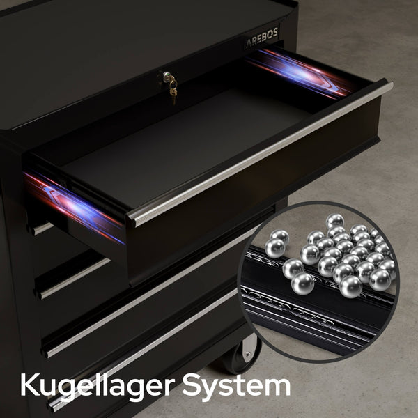 AREBOS Werkstattwagen Werkzeugwagen Rollwagen Werkzeugkiste Toolbox 5 Fächer