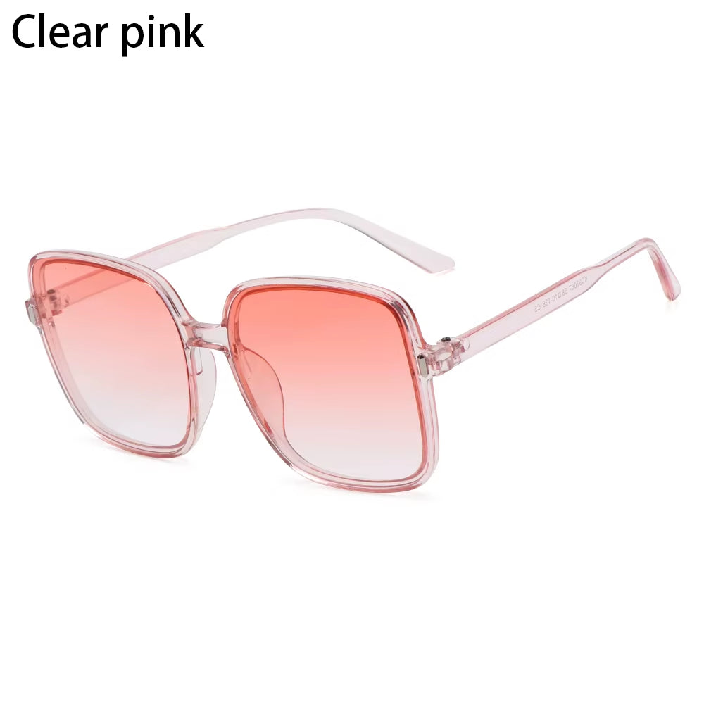 1PC Unisex Fashion Oversized Square Sunglasses Retro Big Frame Flat Top Sun Glasses Luxury Shades UV400 Protection Eyeglasses